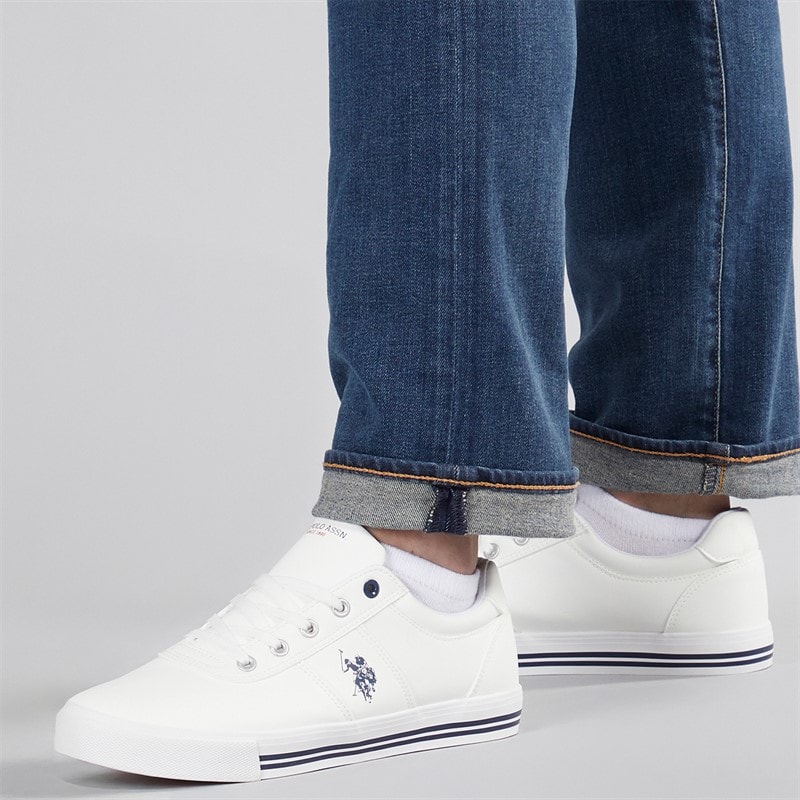 U.S. POLO ASSN. Herre Bobby PU Træningssko Hvid / Navy PU