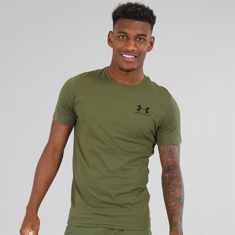 Under Armour Herre UA Sportstyle Left Chest Sport træningstrøjer Kakigrøn