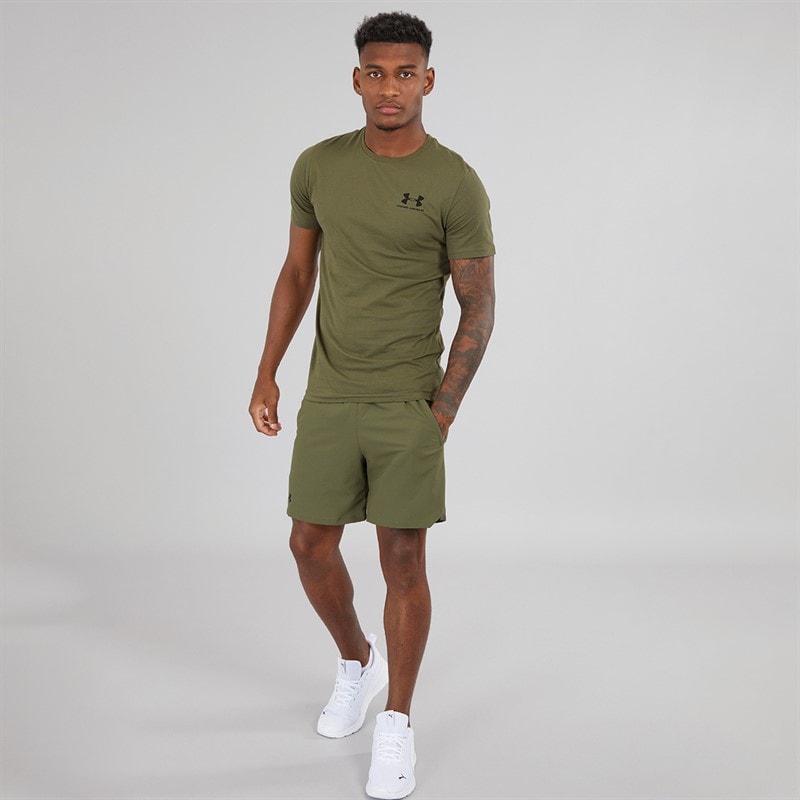 Under Armour Herre UA Sportstyle Left Chest Sport træningstrøjer Kakigrøn - Billede 3