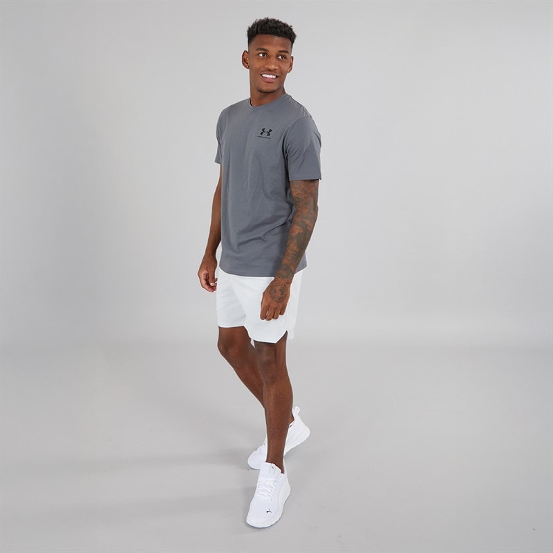 Under Armour Herre UA Sportstyle T-shirt med kort ærme og venstre brystlomme Castlerock/Sort - Billede 3