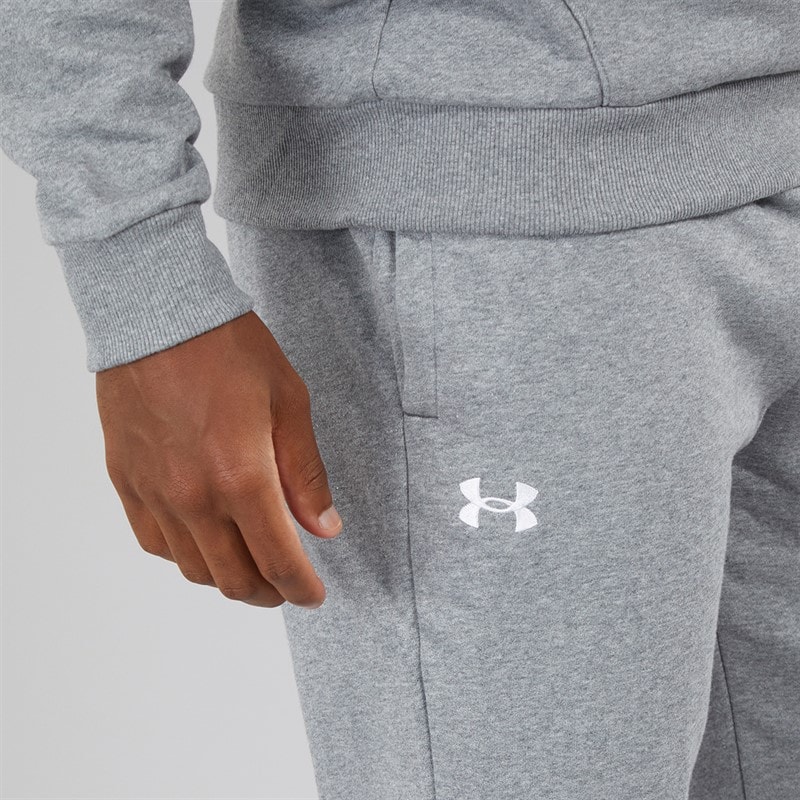 Under Armour Herre UA Rival Fleece Joggingbukser Castlerock Lys Heather/Hvid - Billede 3