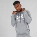 Under Armour Hættetrøje til Herre UA Rival Fleece Logo Castlerock Lysegrå/Hvid