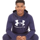 Under Armour Herre UA Rival Fleece Logo Hoodie Midnatsblå/Hvid