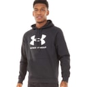Under Armour Mænd UA Rival Fleece Logo Hoodie Sort/Hvid