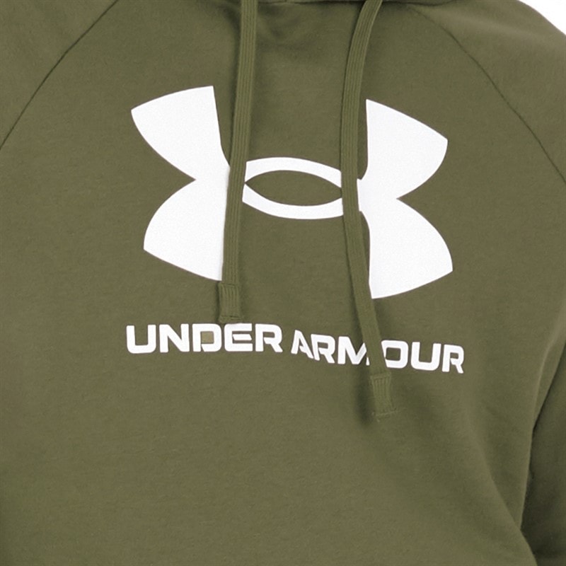 Under Armour Hættetrøje til Herre UA Rival Fleece Logo Marine OD Grøn/Hvid - Billede 3