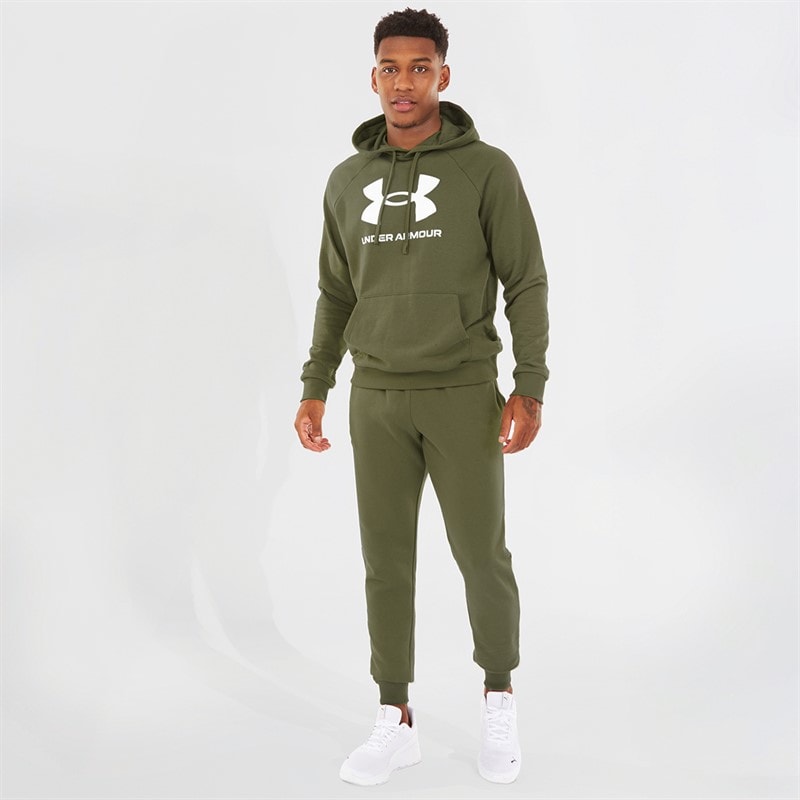Under Armour Hættetrøje til Herre UA Rival Fleece Logo Marine OD Grøn/Hvid - Billede 4