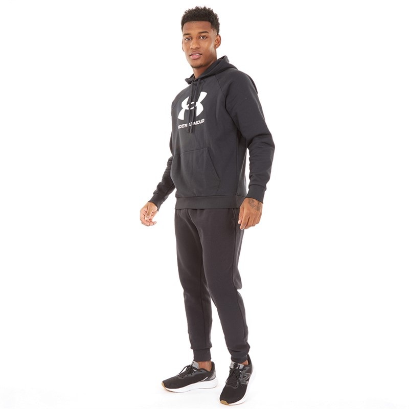 Under Armour Herre UA Rival Fleece Joggingbukser Sort/Hvid - Billede 3