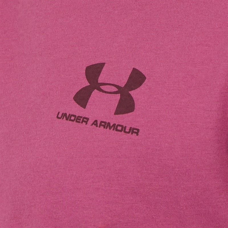 Under Armour Herre UA Sportstyle Venstre Bryst Kortærmet T-shirt Fuchsia Dusk / Mørk Maroon - Billede 3