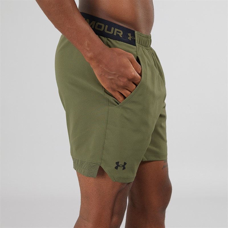 Under Armour Herre UA Vanish Vævet 6 tommer Shorts Marine OD Grøn/Sort - Billede 2
