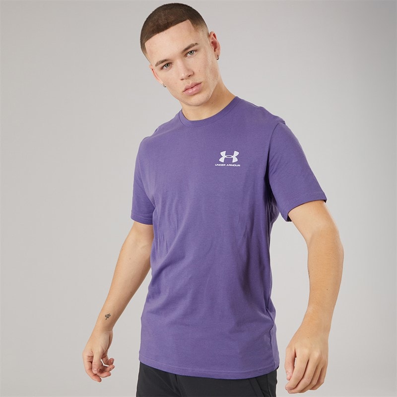 Under Armour Herre UA Sportstyle venstre bryst kortærmet t-shirt Purple Luxe/Hvid