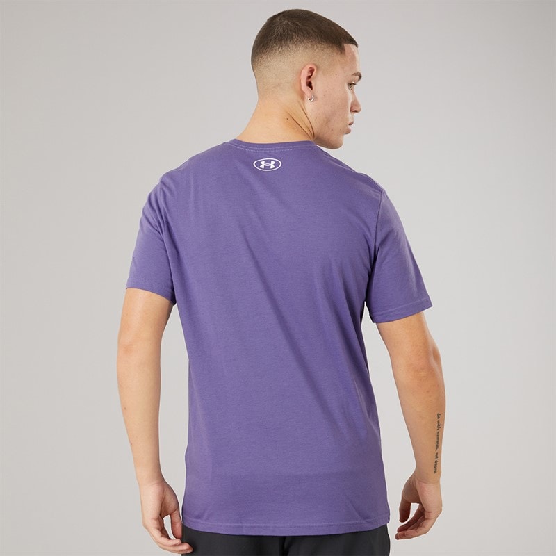 Under Armour Herre UA Sportstyle venstre bryst kortærmet t-shirt Purple Luxe/Hvid - Billede 2