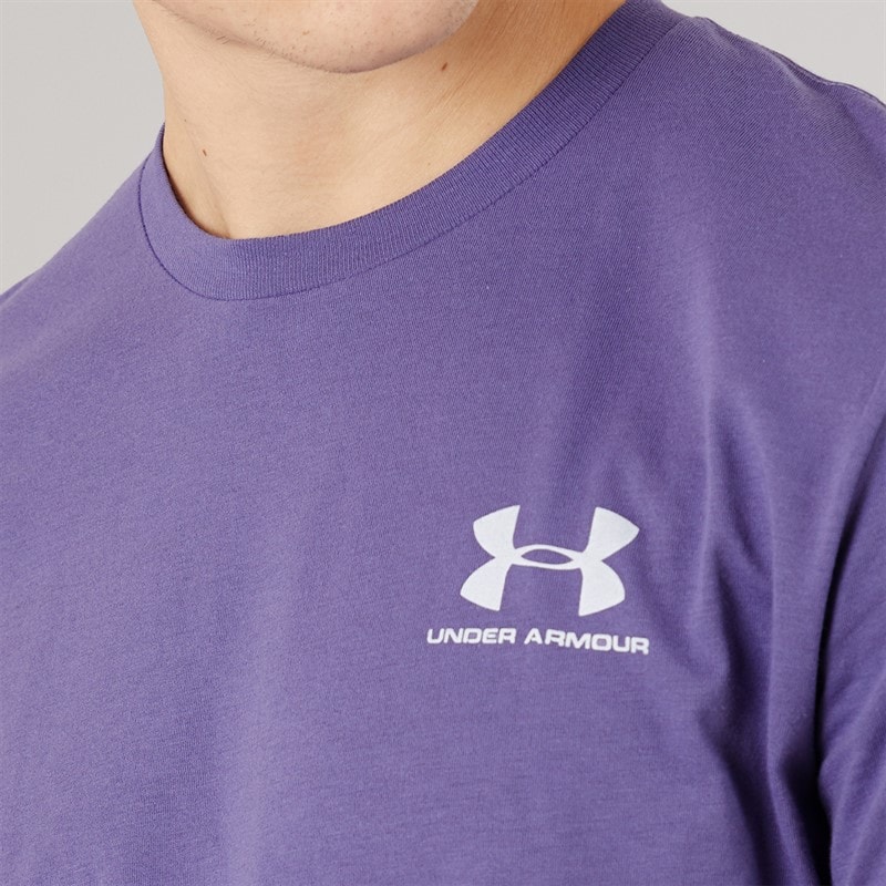 Under Armour Herre UA Sportstyle venstre bryst kortærmet t-shirt Purple Luxe/Hvid - Billede 3