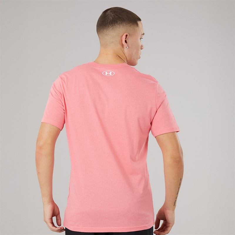 Under Armour Herre UA Sportstyle venstre bryst kortærmet t-shirt Bittersweet Pink/Hvid - Billede 2