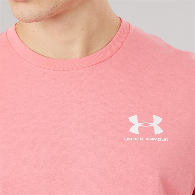 Under Armour Herre UA Sportstyle venstre bryst kortærmet t-shirt Bittersweet Pink/Hvid - Billede 3