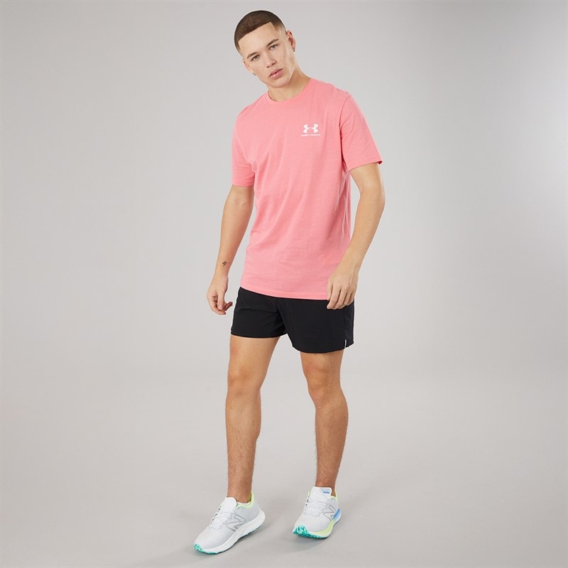 Under Armour Herre UA Sportstyle venstre bryst kortærmet t-shirt Bittersweet Pink/Hvid - Billede 4