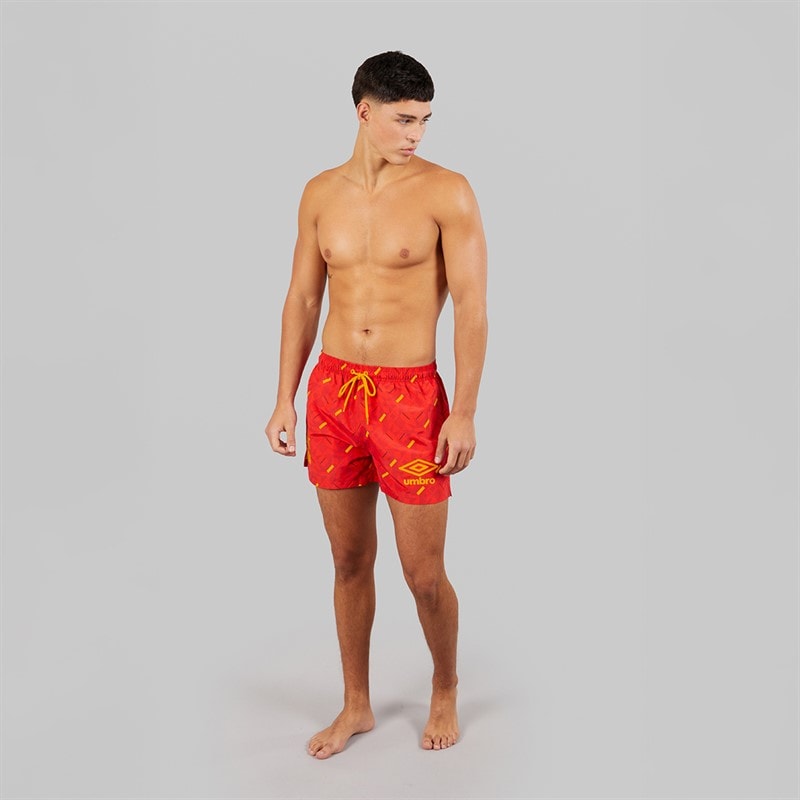 Umbro Herre Racer Svømme Shorts Rød/Orange/Navy - Billede 4