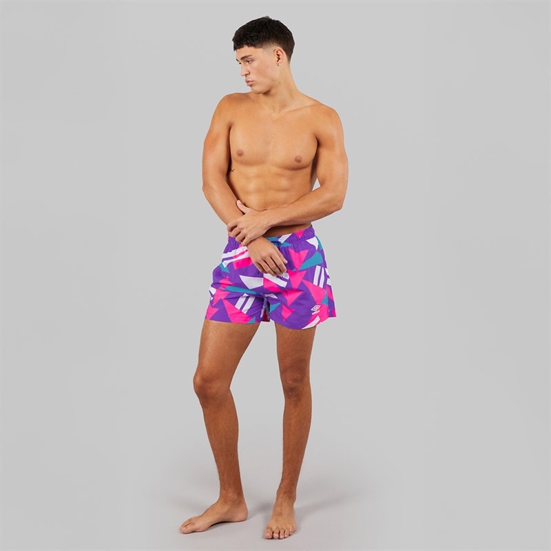 Umbro Herre Loco Svømme Shorts Prism Violet/Knockout Pink/Hawiian Blue - Billede 4