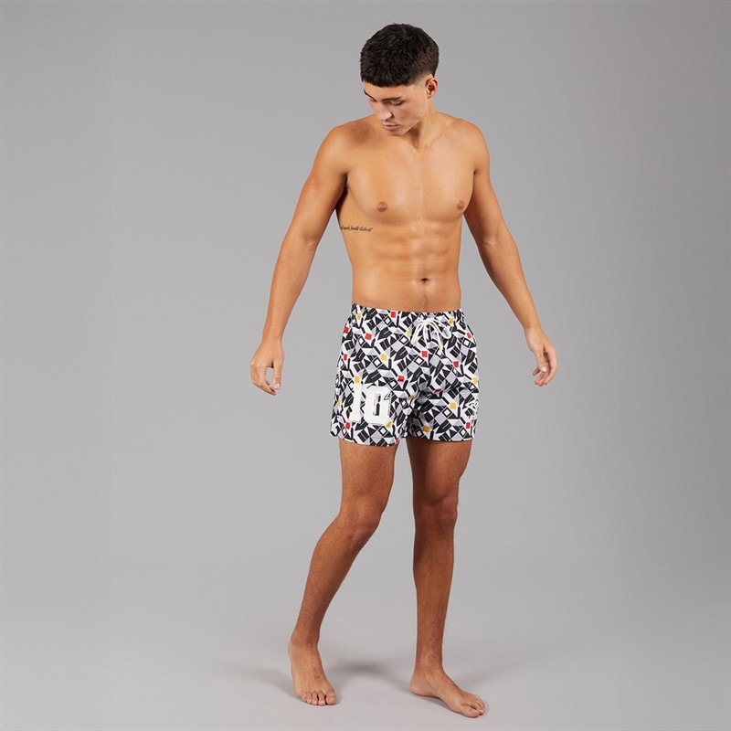 Umbro Herre Racer Svømme Shorts Hvid/Sort/Gold/Rød - Billede 4