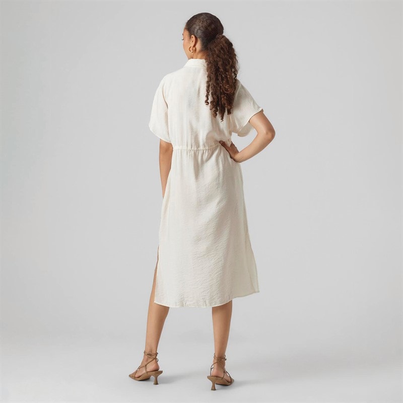 Vero Moda Dame Iris Kortærmet Skjorte Kjole Pearled Ivory - Billede 2