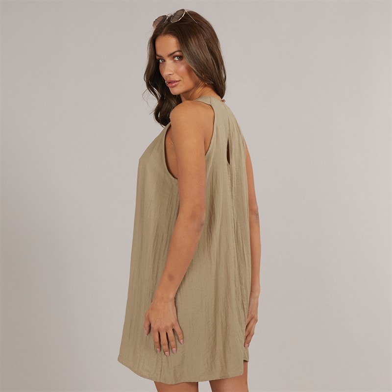 Vero Moda Dame Evalina Halterneck Mini Kjole Sølv Mink - Billede 2