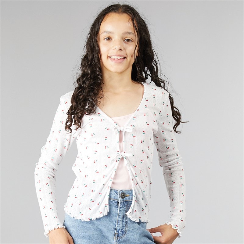 Vero Moda Piger Marie Cardigan Sne Hvid Jordbær - Billede 1