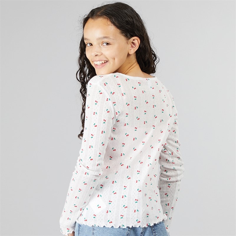 Vero Moda Piger Marie Cardigan Sne Hvid Jordbær - Billede 2