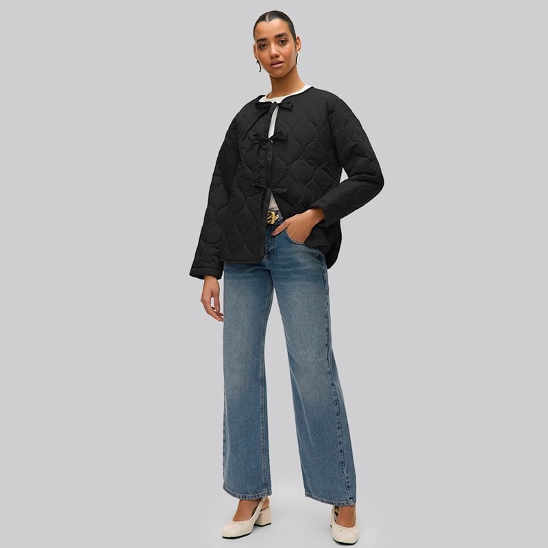 Vero Moda Dame Sabine Quiltet Jakke Sort - Billede 4