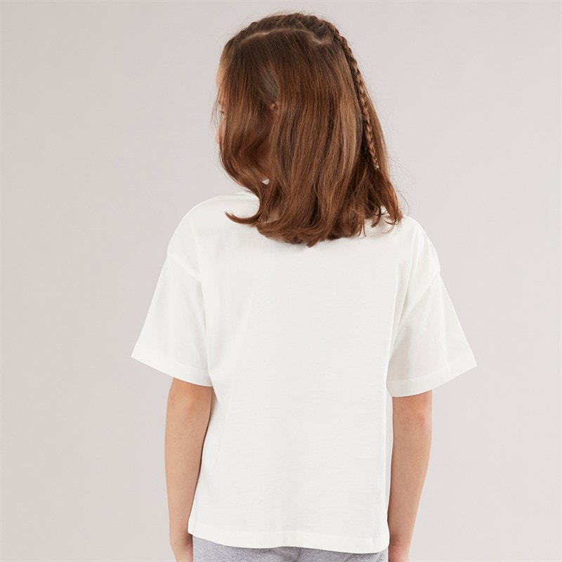 Vero Moda Piger Katrine Cropped T-shirt Snow White Chillin C-12 Snow White Chillin - Billede 2