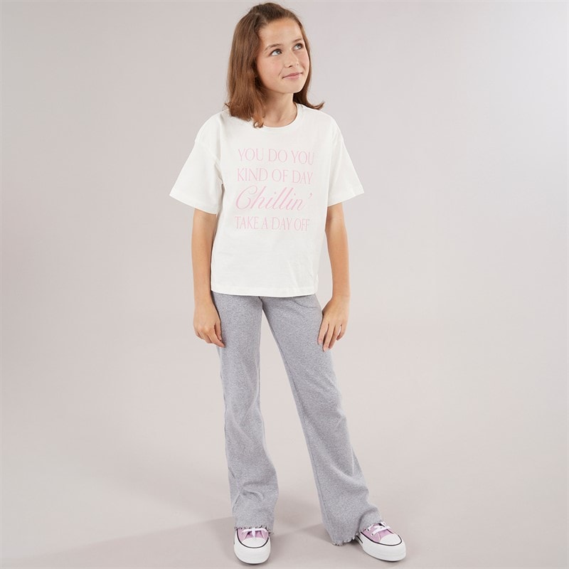 Vero Moda Piger Katrine Cropped T-shirt Snow White Chillin C-12 Snow White Chillin - Billede 3