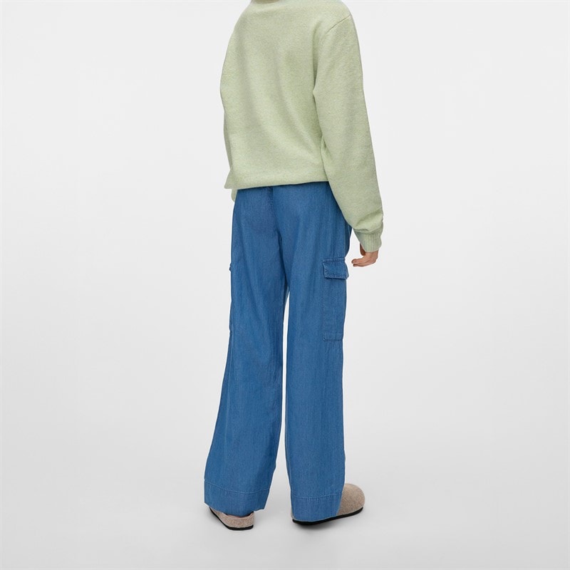Vero Moda Piger Demi Cargobukser Medium Blue Denim - Billede 2
