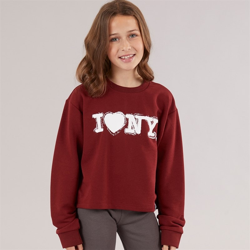 Vero Moda Piger New York Sweatshirt C-12 Syrah/New York/Niagara Falls C-12 Syrah_New York & Niagara Falls - Billede 1