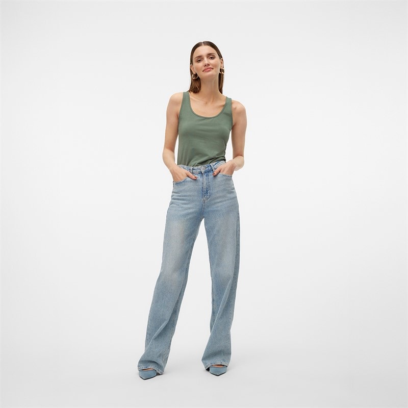 Vero Moda Dame Lulu Lang Tanktop Laurbærkrans - Billede 4