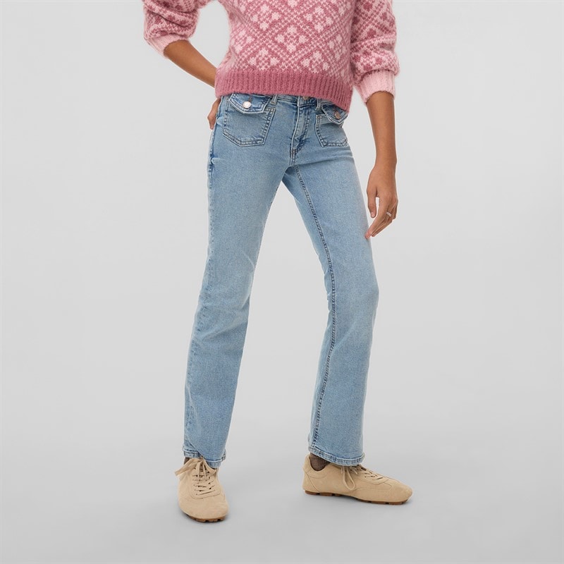 Vero Moda Pigerne Flash Flared Jeans Lyseblå denim