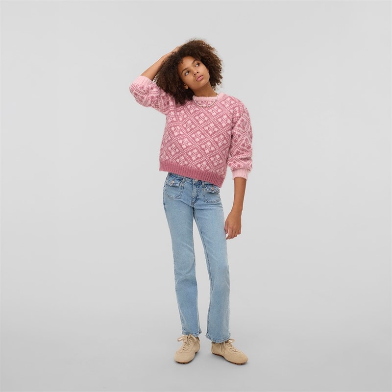 Vero Moda Pigerne Flash Flared Jeans Lyseblå denim - Billede 3