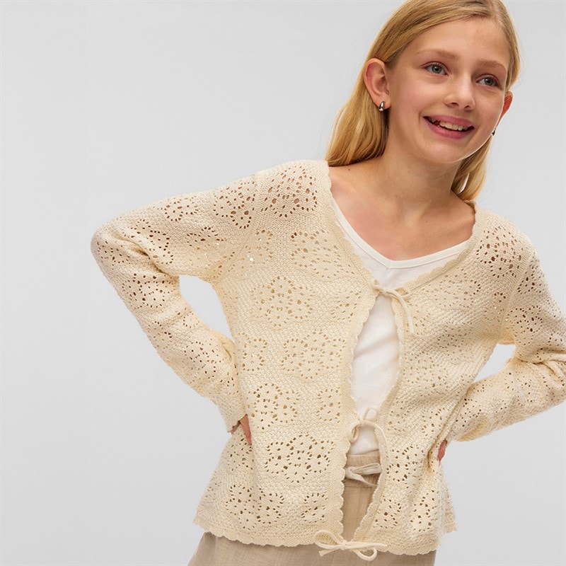 Vero Moda Piger Ava Bindebånd Cardigan Birk - Billede 1