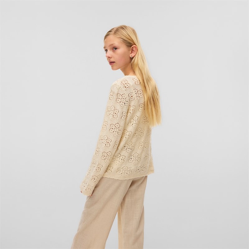 Vero Moda Piger Ava Bindebånd Cardigan Birk - Billede 2