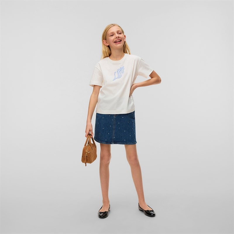 Vero Moda Piger Palma Mette T Shirt Sne hvid - Billede 3