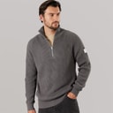 Resteröds Herre strikket halv lynlås pullover Grå