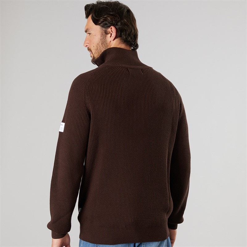 Resteröds Herre strikket halv lynlås pullover Brun - Billede 2