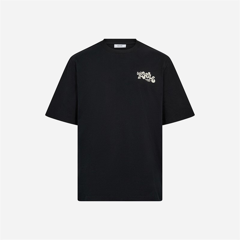 Resteröds Herre Tas Brystprint T Shirt Sort