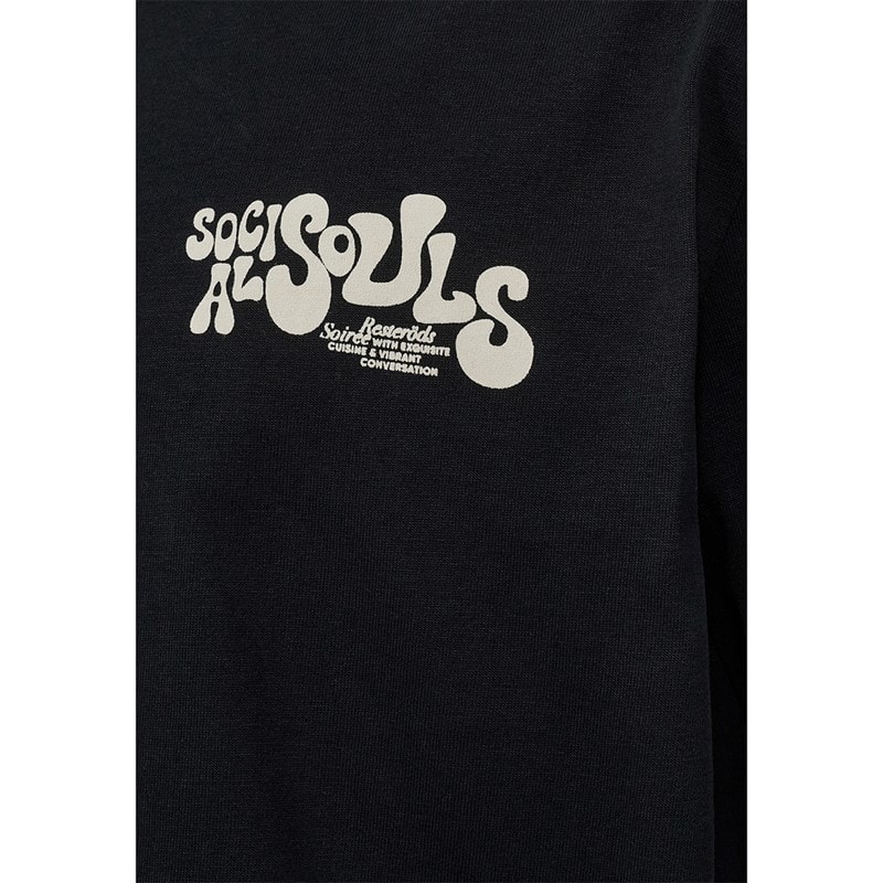 Resteröds Herre Tas Brystprint T Shirt Sort - Billede 3