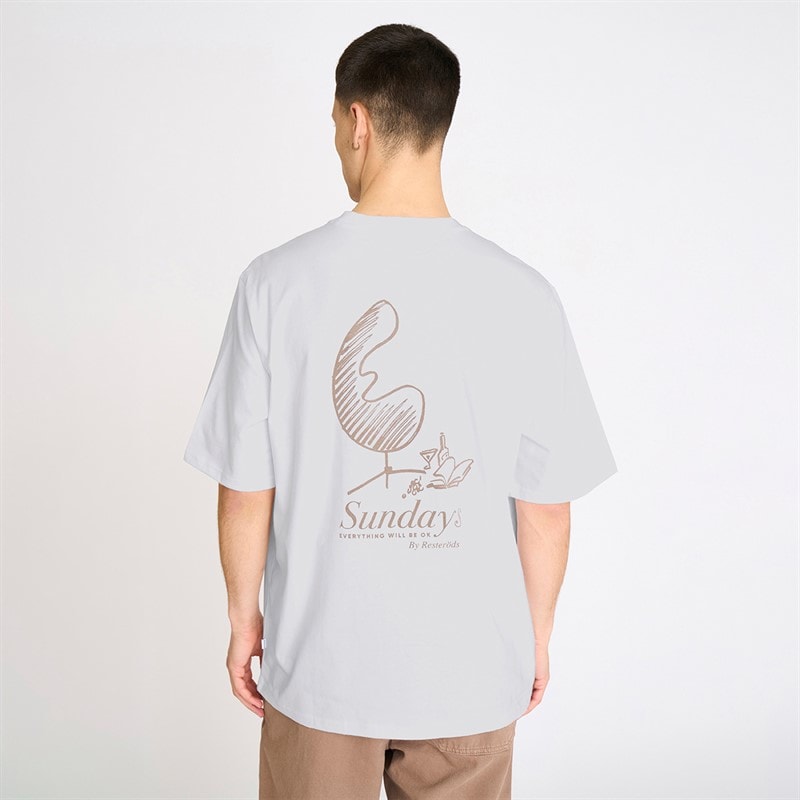 Resteröds Herre Tas Print T-shirt Hvid