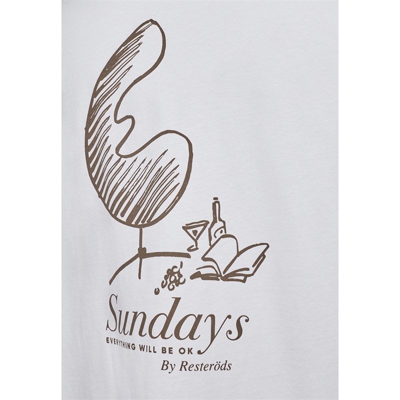 Resteröds Herre Tas Print T-shirt Hvid - Billede 3