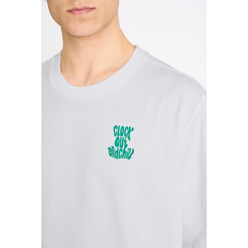 Resteröds Herre Tas Print T-shirt Hvid - Billede 3