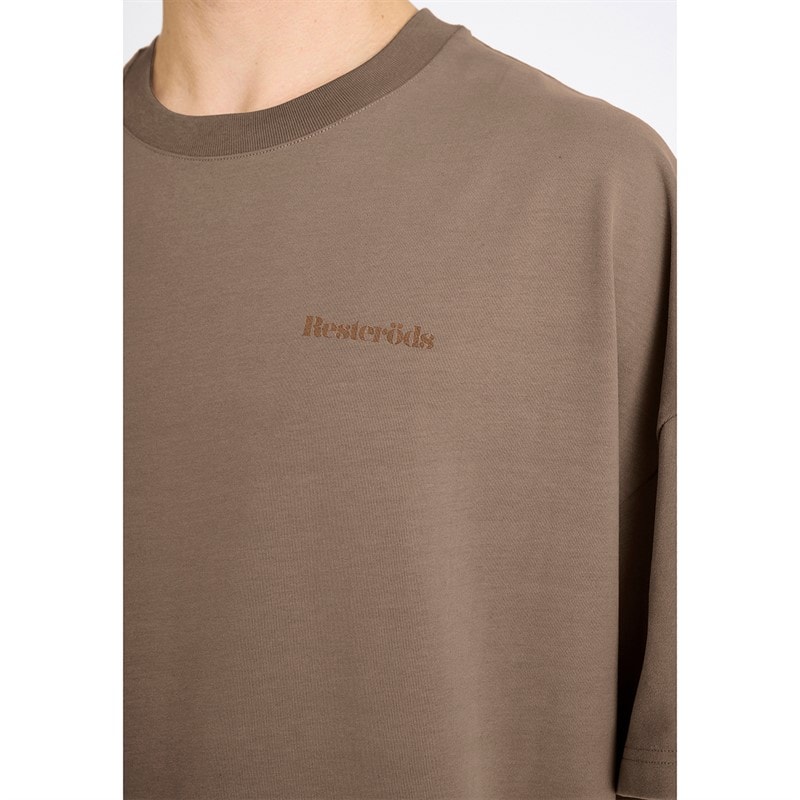 Resteröds Herre Tas Print T-shirt Brun - Billede 3