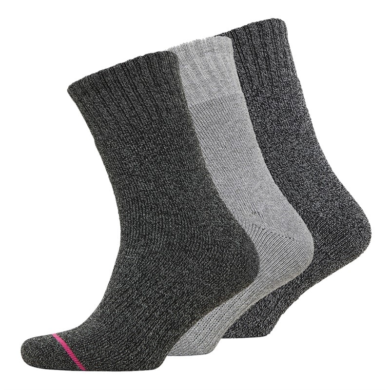 WEATHERPROOF Dame Strømper 3-pak Termisk Crew Hættelilla/Mellem Grå/Sort Lyse Pastel Lilla