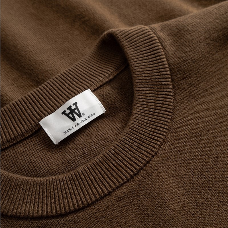 Wood Wood Herre Curt Rund hals Sweater Desert Palm - Billede 4