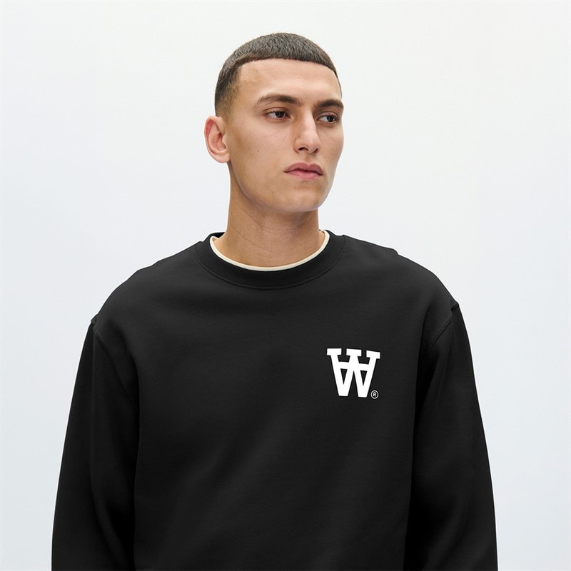 Wood Wood Herre Noel Bryst Print Sweatshirt Sort - Billede 4