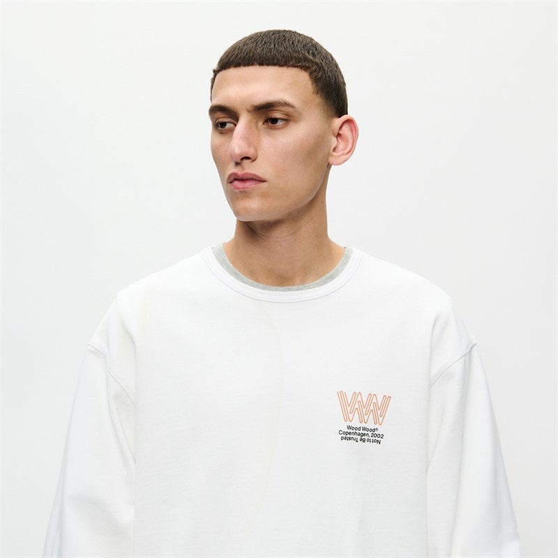 Wood Wood Herre Ryan Sweatshirt Bright White - Billede 4