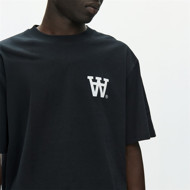 Wood Wood Herre Liam T-shirt Black With White - Billede 4